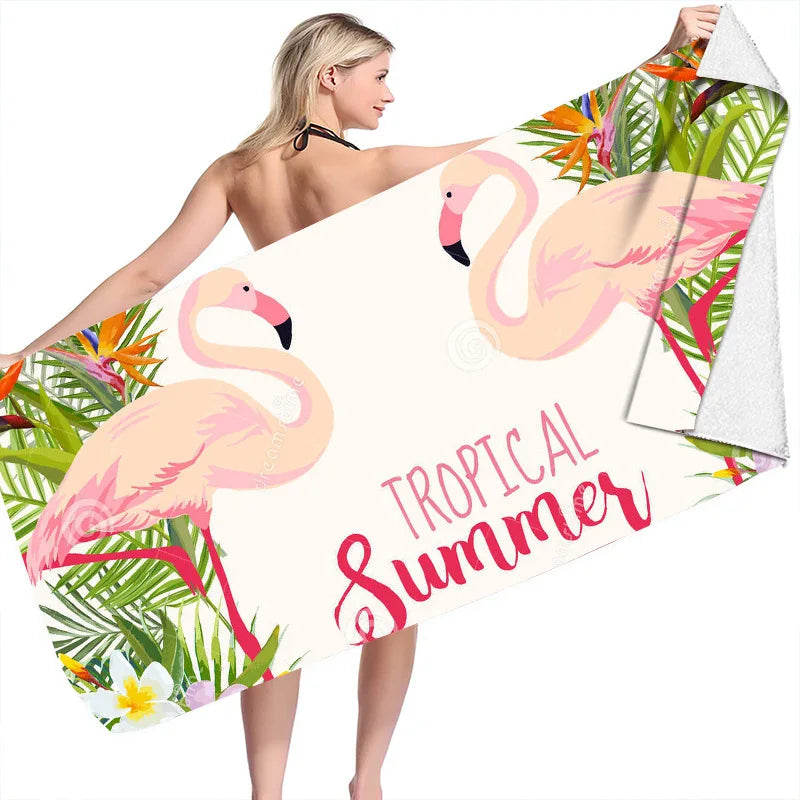 Serviette de bain flamand rose 6