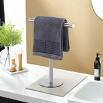 Porte-serviettes acier inox en forme de T - Vignette | Serviettes de bain 