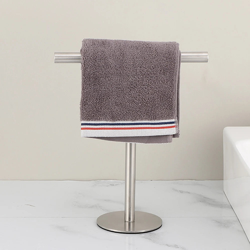 Porte-serviettes acier inox en forme de T 2