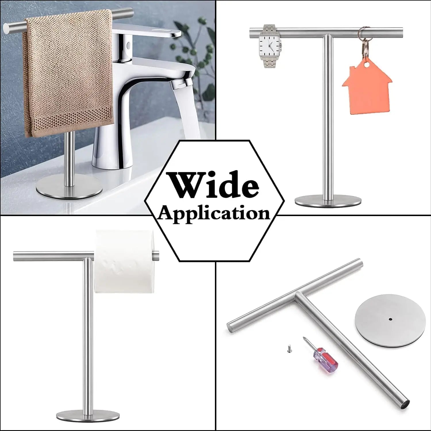 Porte-serviettes acier inox en forme de T 5