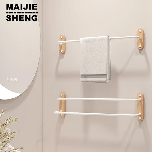 Porte serviette aluminium et bois
