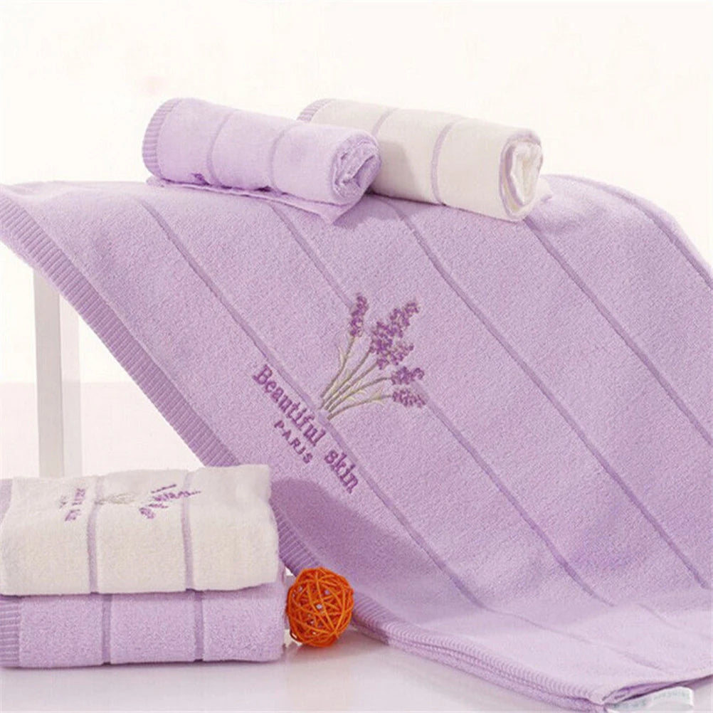Serviette de Bain Brodé Lavande 3