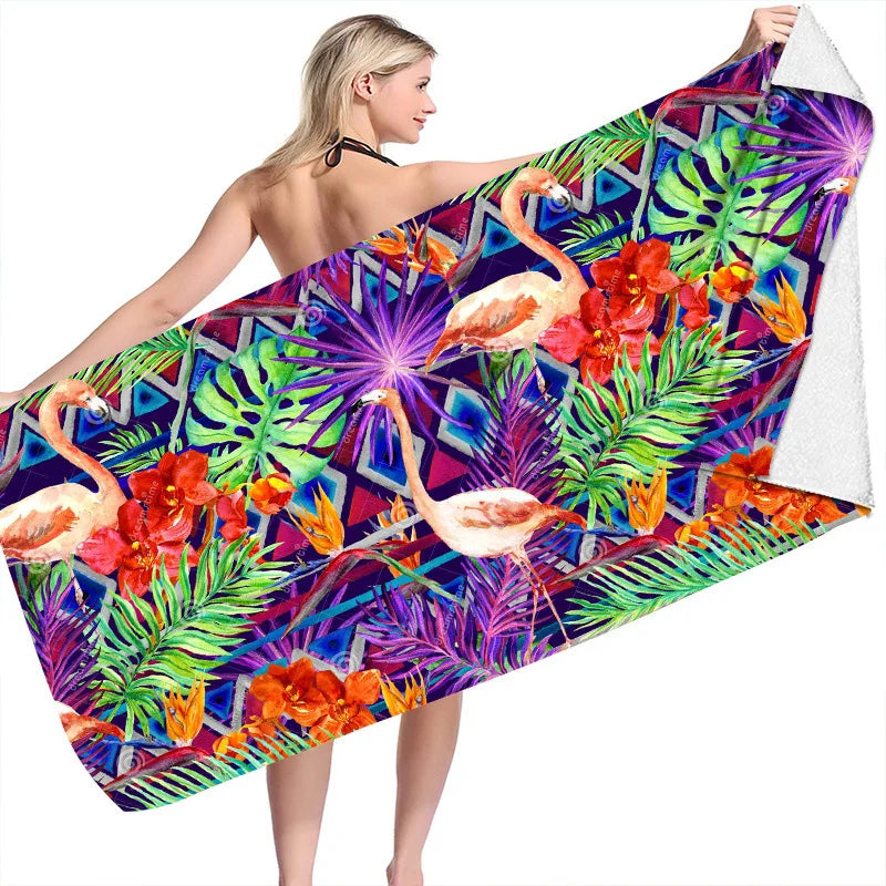 Serviette de bain flamand rose