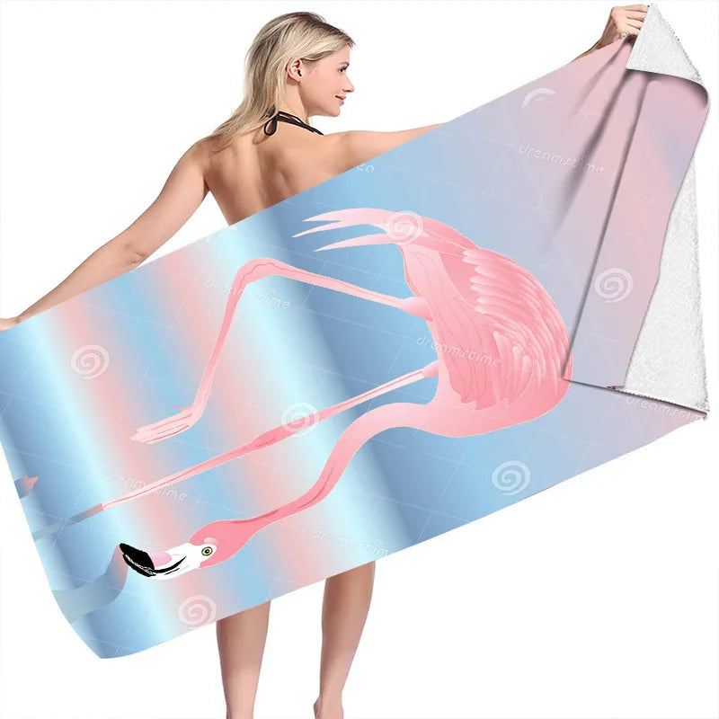 Serviette de bain flamand rose 2