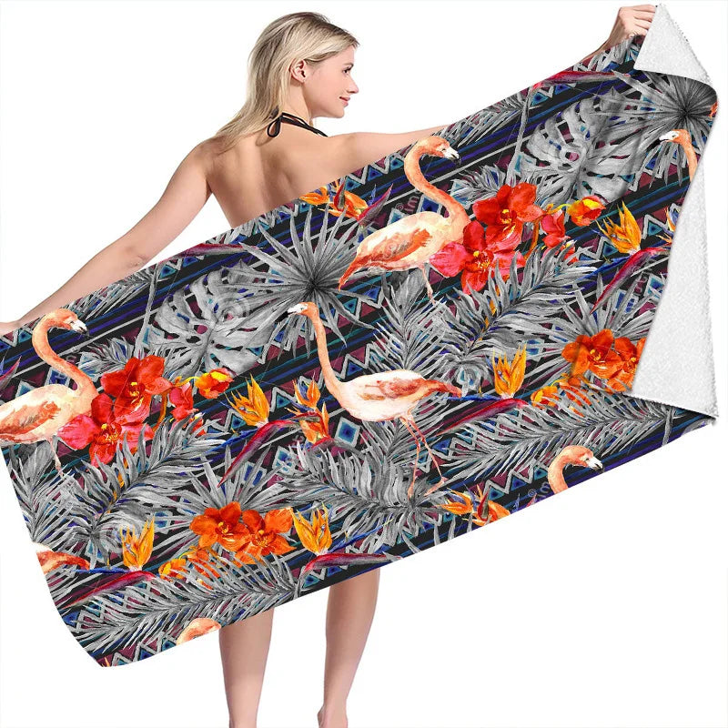 Serviette de bain flamand rose 3