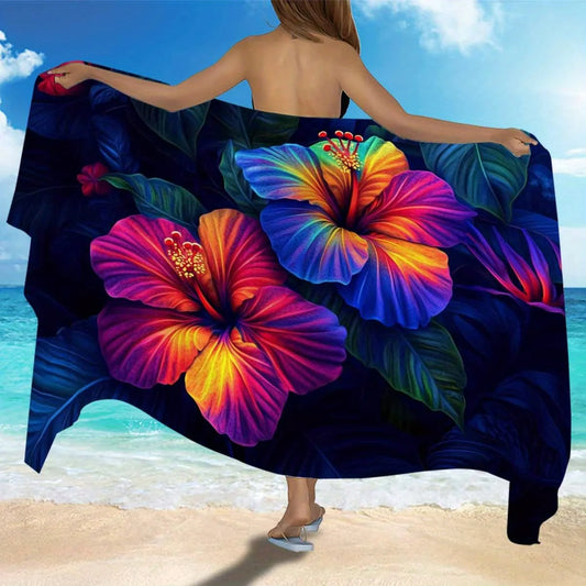 Serviette de bain hibiscus