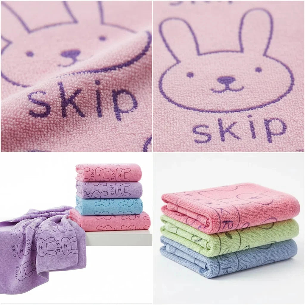 Serviette de bain lapin mignon 4