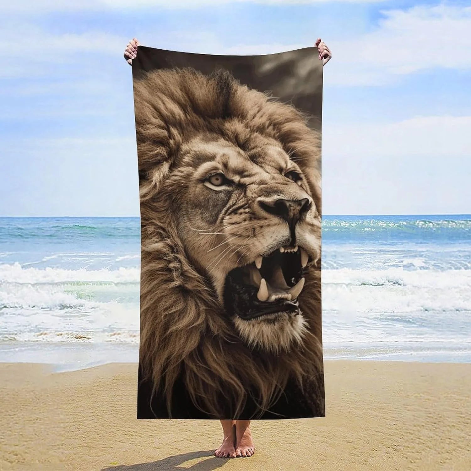 Serviette de bain lion
