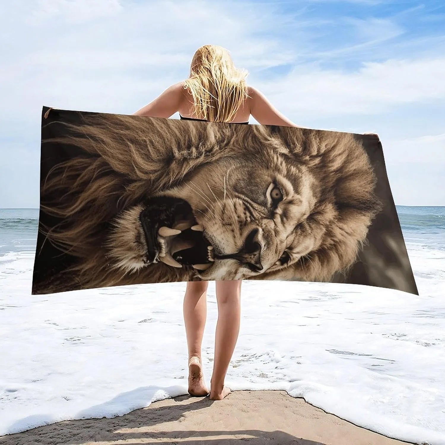 Serviette de bain lion 4