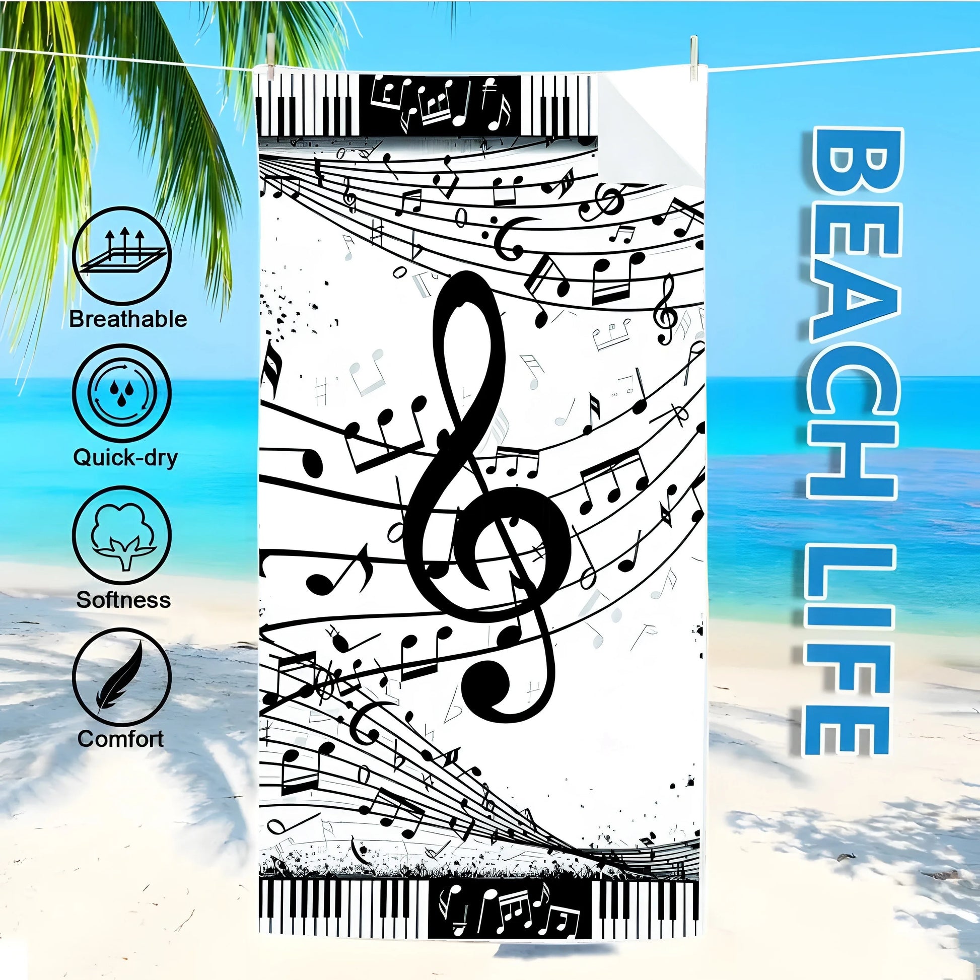 Serviette de bain musique 4