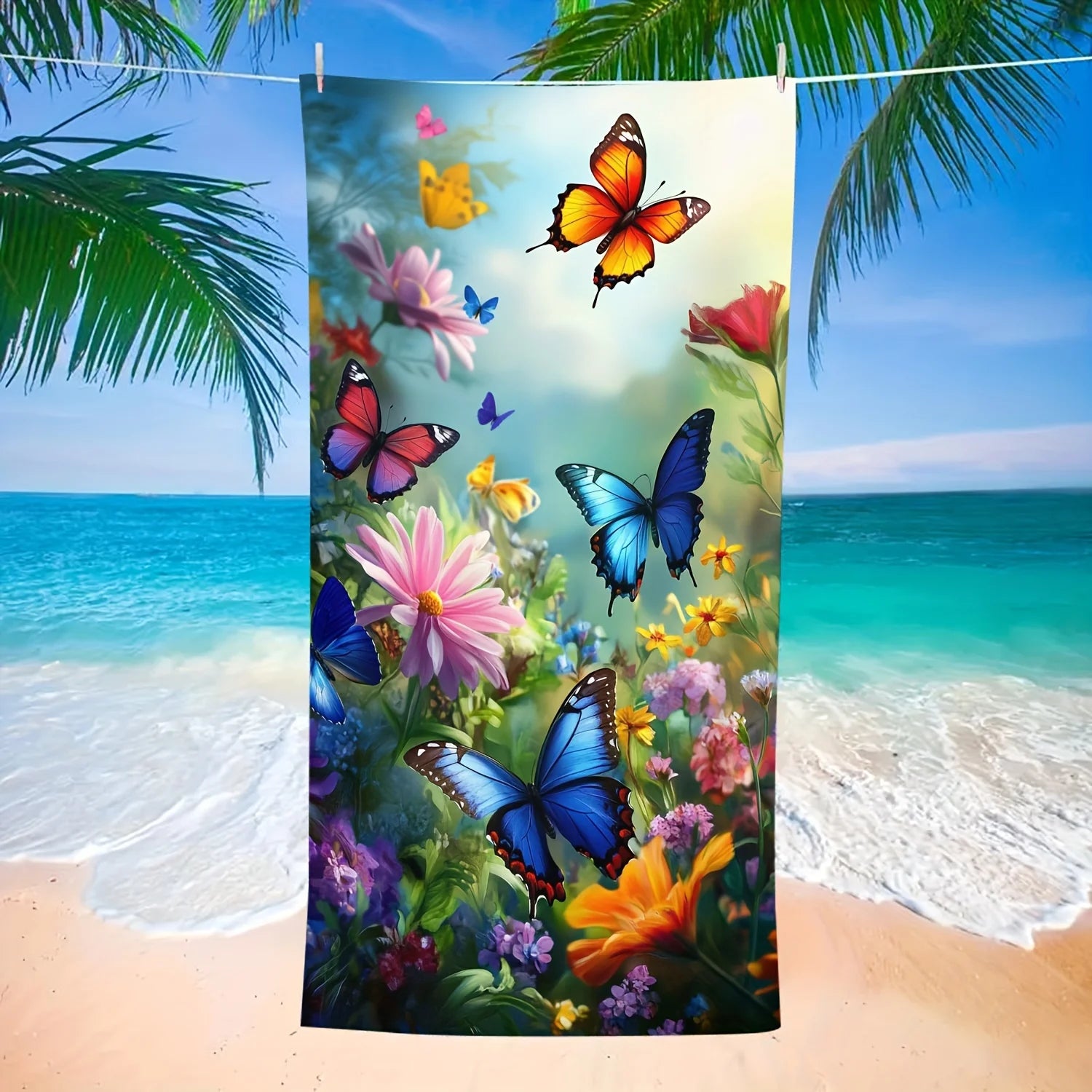 Serviette de bain papillons 4