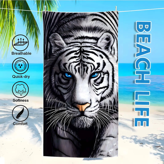 Serviette de bain tigre blanc