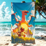 Serviette de plage Draco feu - Vignette | Serviettes de bain 