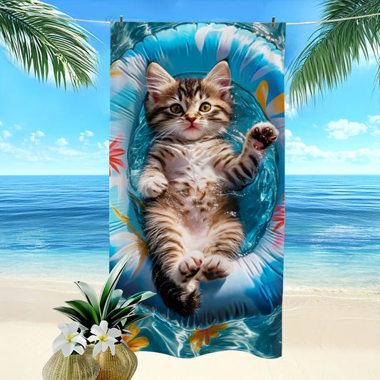 Serviette de plage chaton