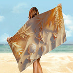 Serviette de plage dorée - Vignette | Serviettes de bain 