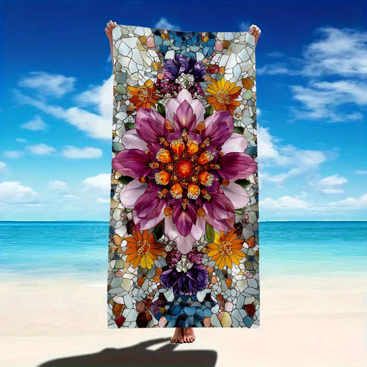 Serviette de plage à fleurs