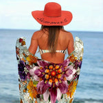 Serviette de plage à fleurs - Vignette | Serviettes de bain 