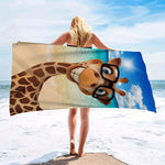 Serviette de plage girafe - Vignette | Serviettes de bain 