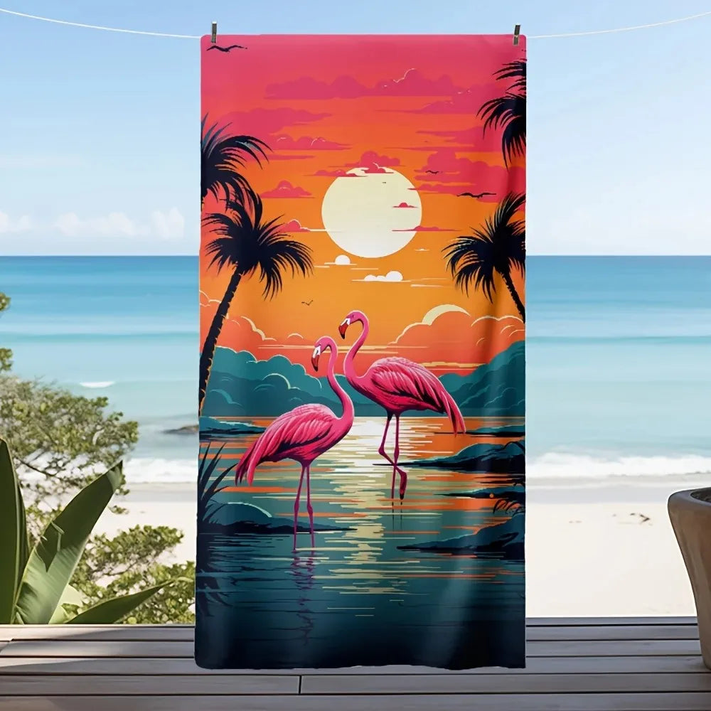 Serviette de plage soleil couchant
