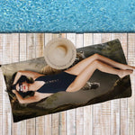 Serviette de plage tigre chasseur - Vignette | Serviettes de bain 