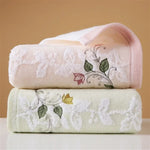 Serviette en coton brodée absorbante - Vignette | Serviettes de bain 