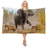 Serviette de plage éléphant safari - Vignette | Serviettes de bain 