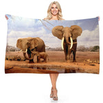 Serviette de plage éléphant safari - Vignette | Serviettes de bain 