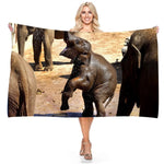 Serviette de plage éléphant safari - Vignette | Serviettes de bain 