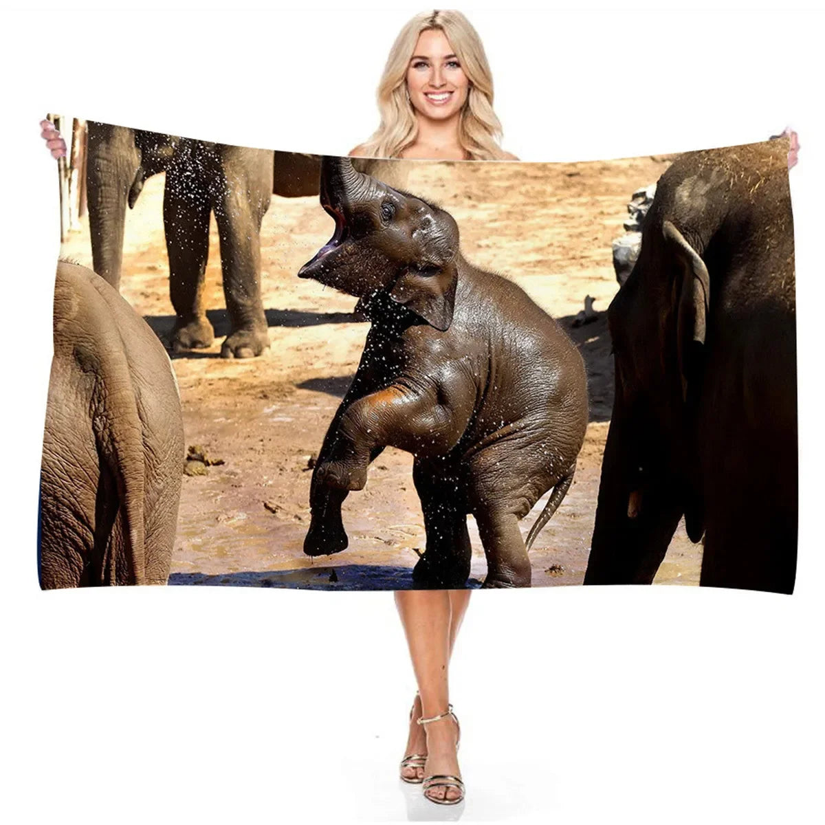 serviette de plage éléphant safari 3