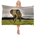Serviette de plage éléphant safari - Vignette | Serviettes de bain 