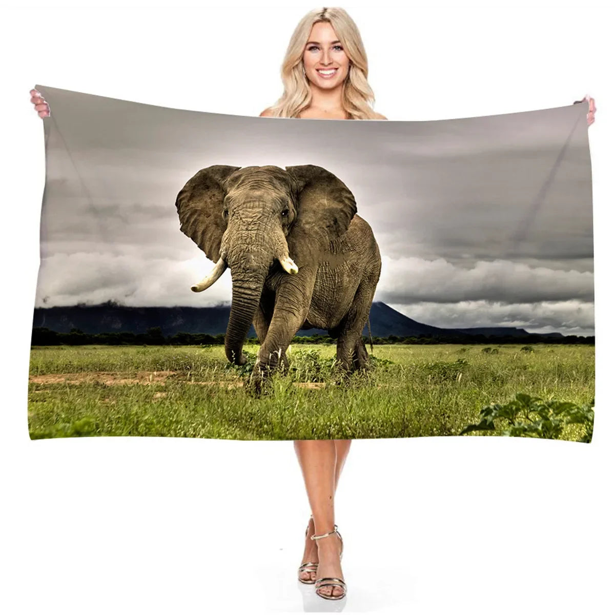 serviette de plage éléphant safari 5