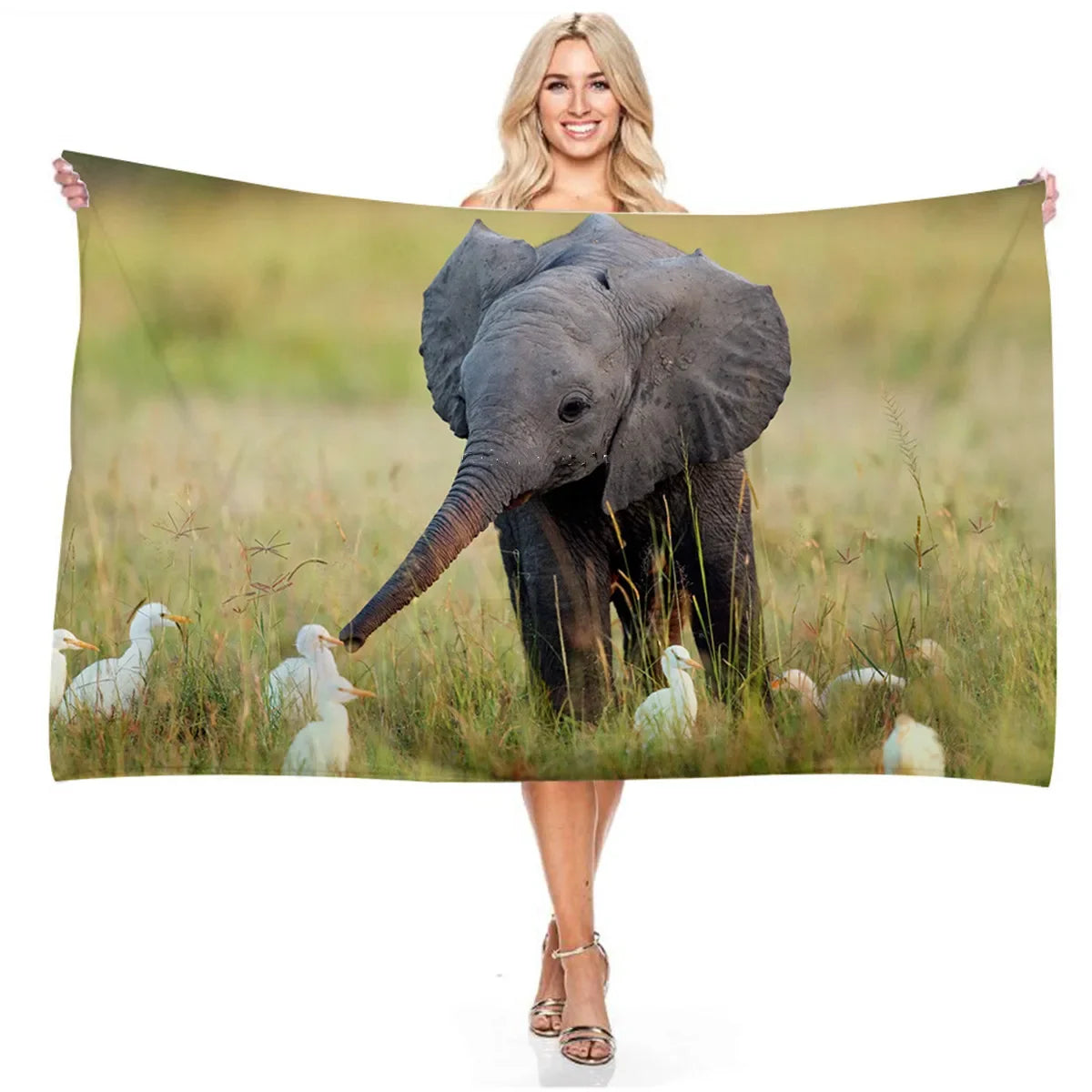 serviette de plage éléphant safari 6