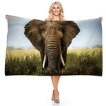 Serviette de plage éléphant safari - Vignette | Serviettes de bain 