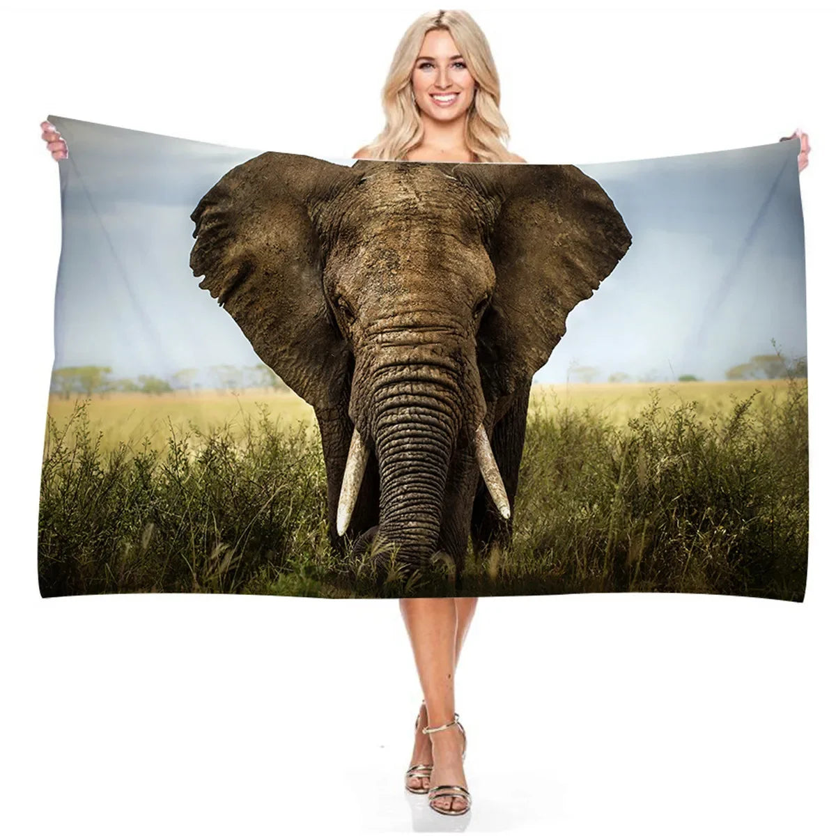serviette de plage éléphant safari 7
