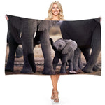 Serviette de plage éléphant safari - Vignette | Serviettes de bain 