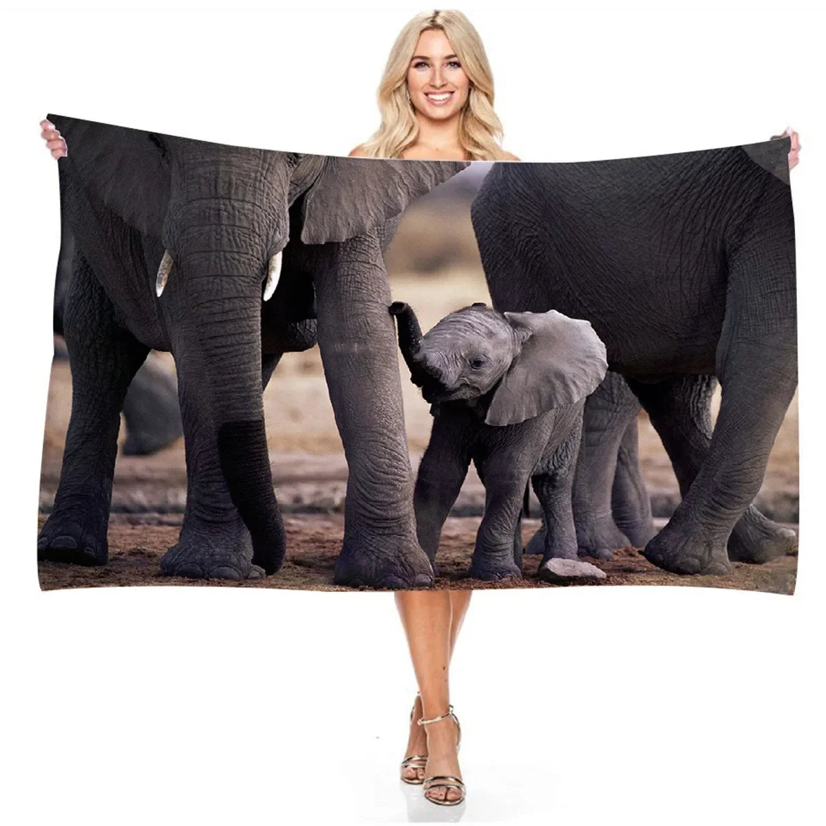 serviette de plage éléphant safari 8