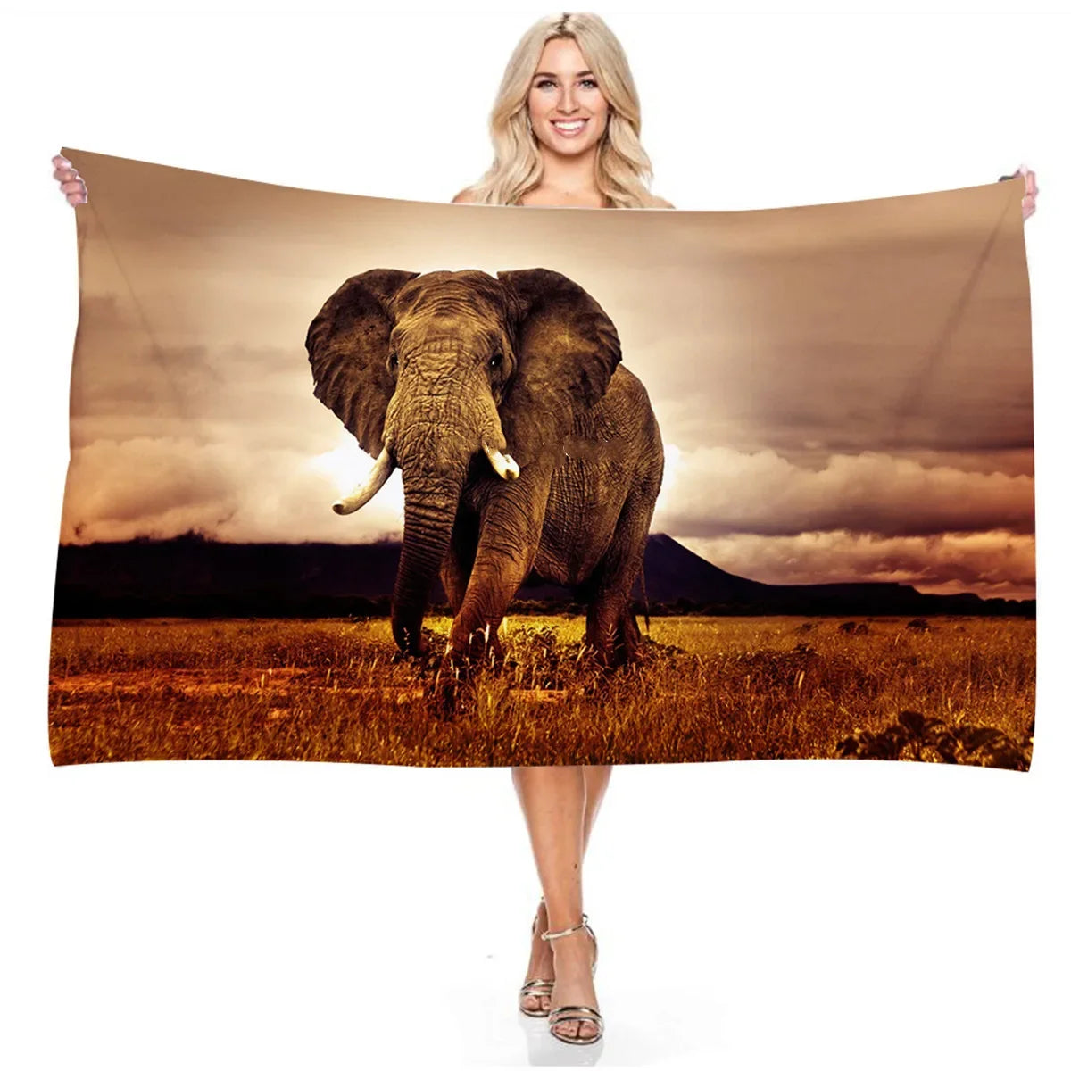 serviette de plage éléphant safari 9