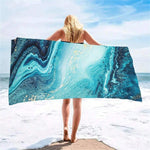 Serviette de plage turquoise - Vignette | Serviettes de bain 