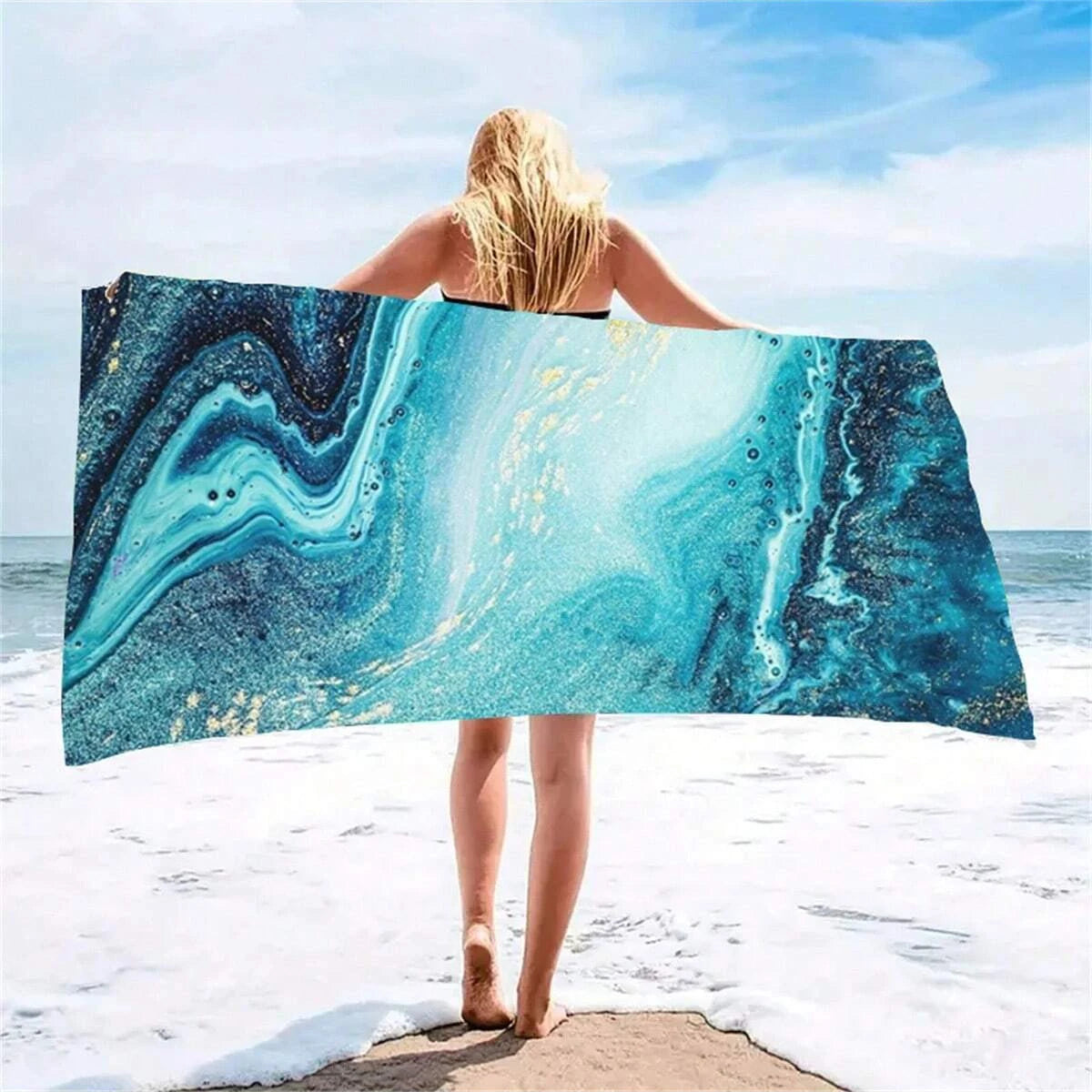 serviette de plage turquoise