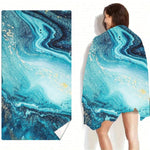 Serviette de plage turquoise - Vignette | Serviettes de bain 